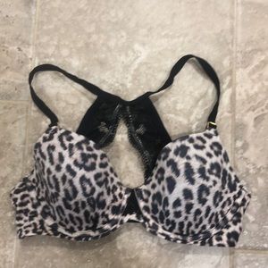 Soma Embraceable Lace Racerback Leopard Print‎ Bra Size 32D